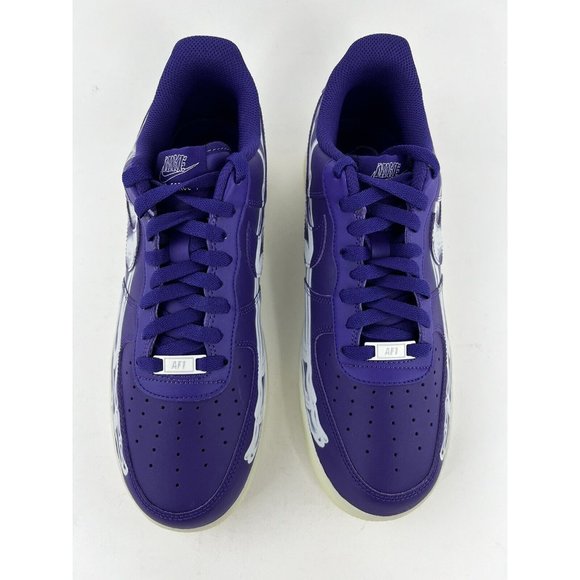 Nike Air Force 1 Purple Skeleton Mens Size 11 Sneakers Halloween 2022 CU8067-500 - Picture 7 of 11